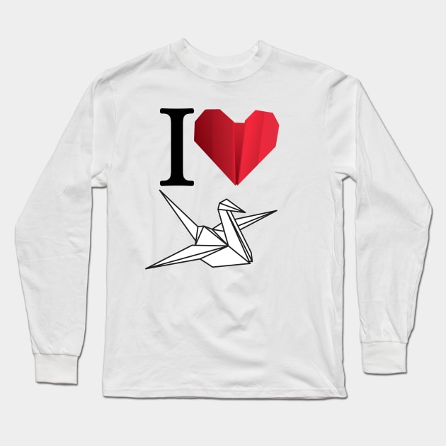 Origami love Long Sleeve T-Shirt by Eva Passi Arts